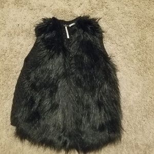 Poof Girl Faux Fur Trim Vest 6X